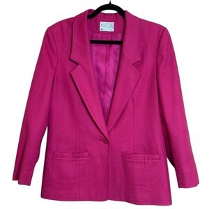 Vintage Pendleton Pink Wool Women's Blazer One Button size L